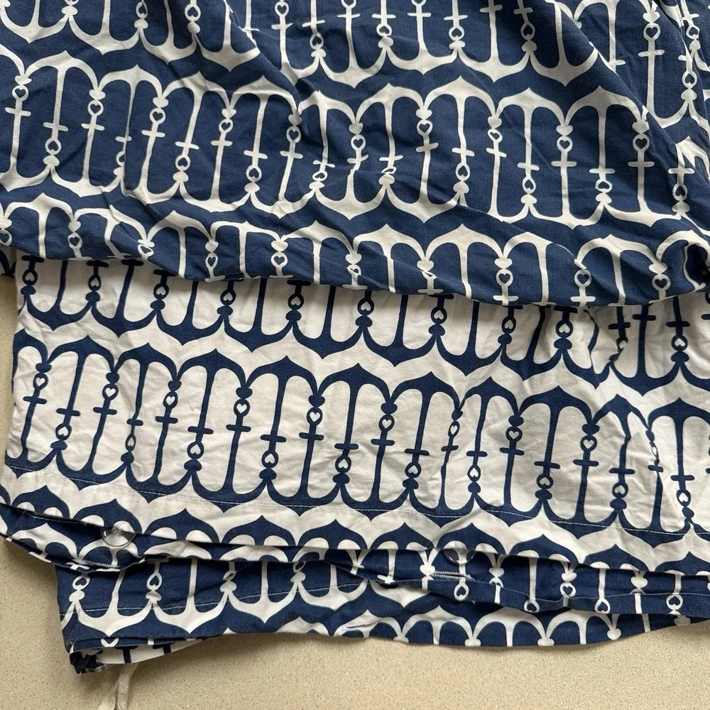 PBteen Cape Cod Anchor 100% Cotton Duvet Cover ONLY Blue/White Twin 68 x 86